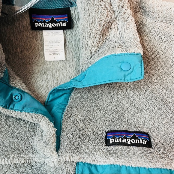 Patagonia ReTool Grey and Teal Snap Up Fleece - Picture 8 of 8